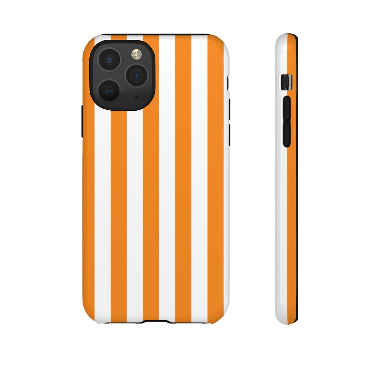 iPhone 11 Pro / Glossy Phone Case - Simple Yellow & White Stripe Pattern Phone Case