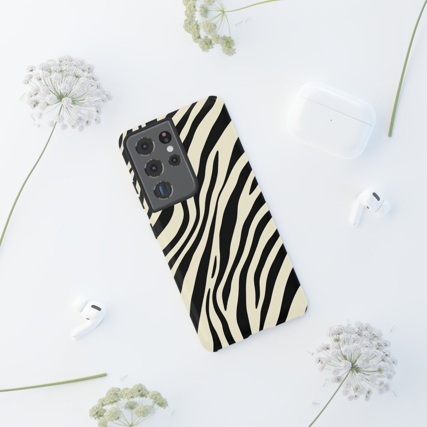 Modern Neutral Zebra Print Phone Case