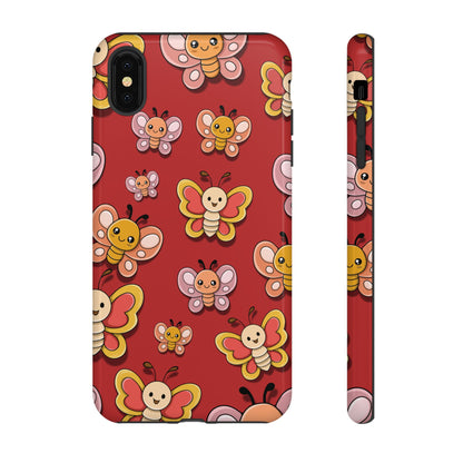 iPhone XS MAX / Glossy Phone Case - Red Butterfly Sticker Design Phone Case