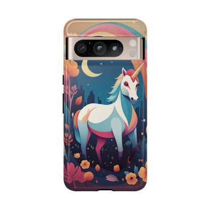 Google Pixel 8 Pro / Glossy Phone Case - Stylised Unicorn & Rainbow Design Phone Case
