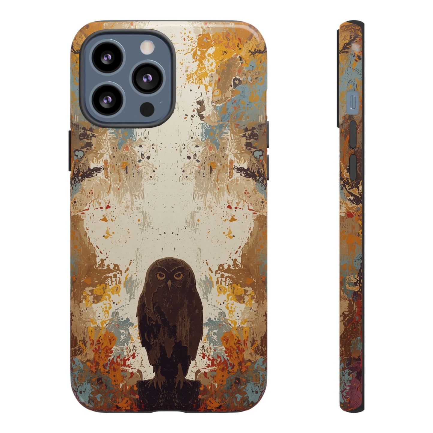 iPhone 13 Pro Max / Glossy Phone Case - Abstract Owl Design Phone Case