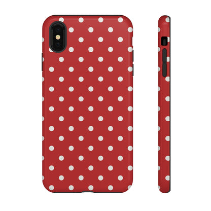 Red with White Dot Pattern Phone Case
