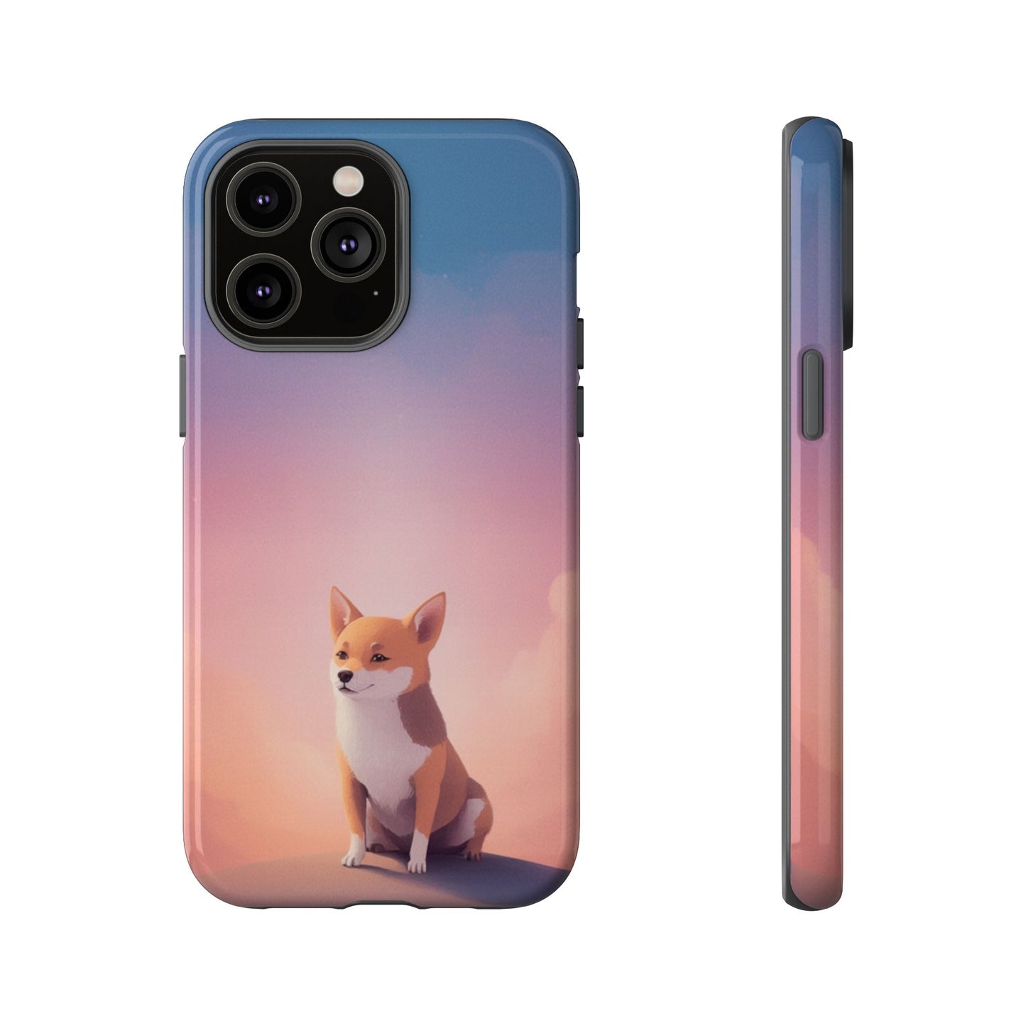 iPhone 14 Pro Max / Glossy Phone Case - Cute Dog & Cloud Design ’Good Doggo’ Phone Case