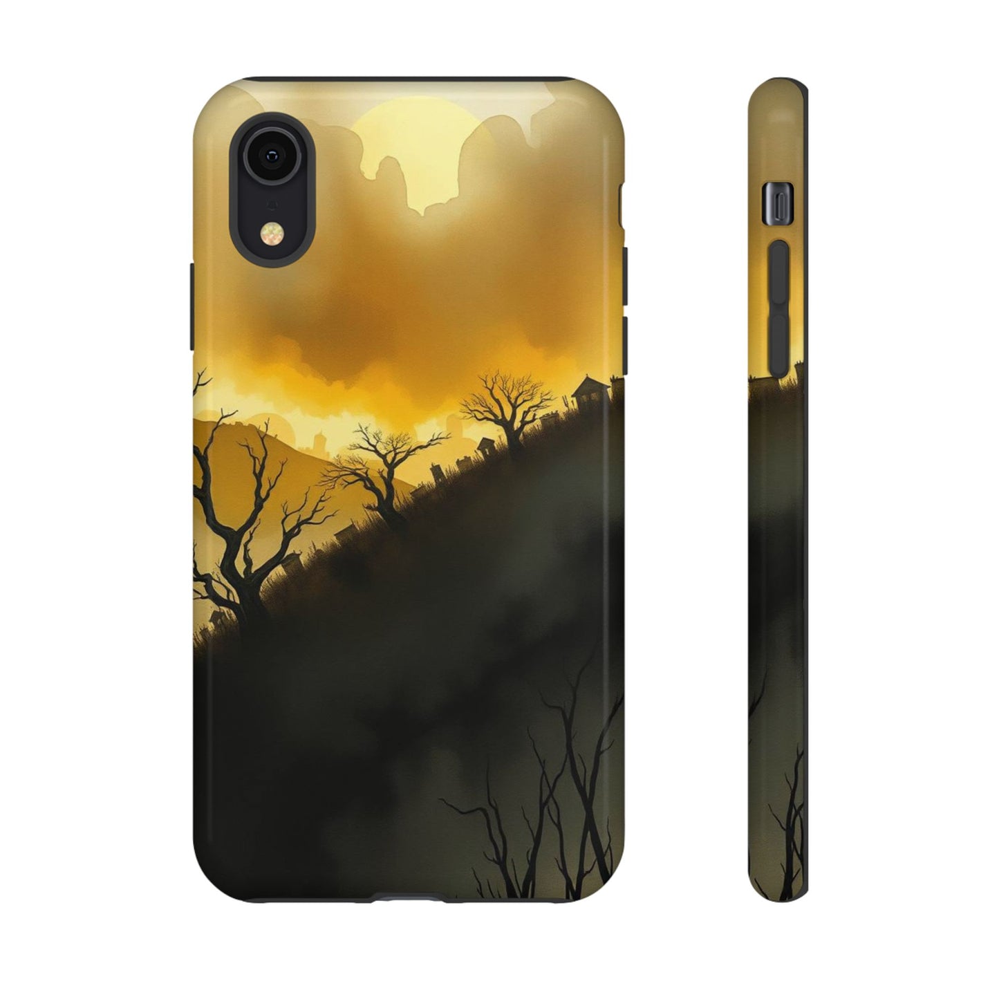 iPhone XR / Glossy Phone Case - Eerie Graveyard Watercolour Design Phone Case