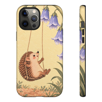 Whimsical Buttercream Hedgehog and Bluebell Phone Case - Yellow Phone Case - iPhone 12 Pro Max / Glossy