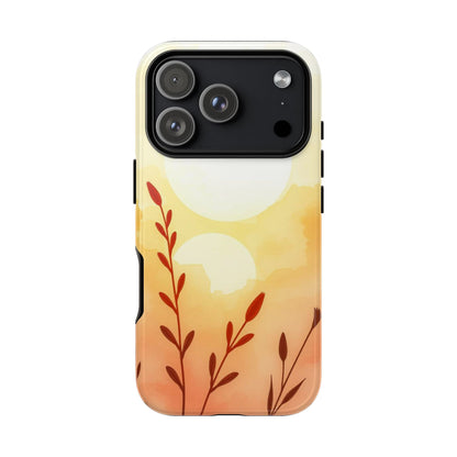 iPhone 17 Pro / Glossy Phone Case - Watercolour Wildflower & Sun Design Phone Case