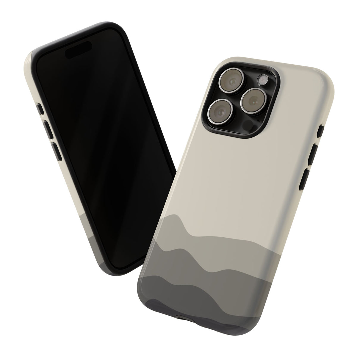 Ivory Abstract Waves Protective Phone Case - White Phone Case