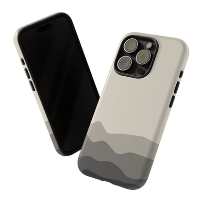 Ivory Abstract Waves Protective Phone Case - White Phone Case
