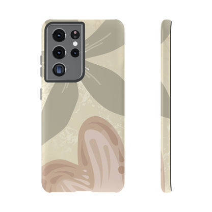 Hibiscus Heart Pattern Phone Case - Beige Phone Case - Samsung Galaxy S21 Ultra / Glossy