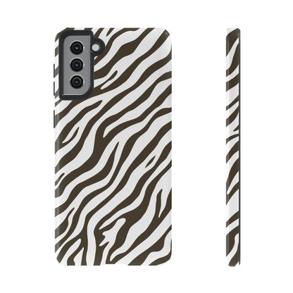Stylish Mocha Zebra Print Phone Case