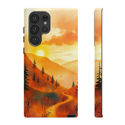 Samsung Galaxy S22 Ultra / Glossy Phone Case - Golden Sunset Design Phone Case