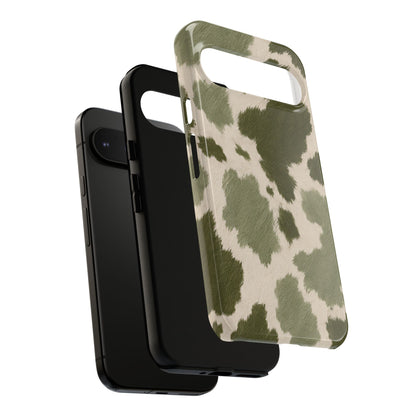 Stylish Olive Green Cow Print Phone Case