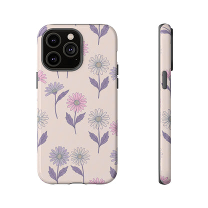 Pretty Pink & Purple Daisy Pattern Phone Case