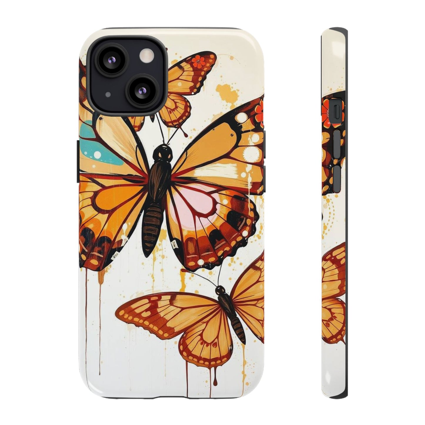 iPhone 13 / Glossy Phone Case - Abstract Butterflies Design Phone Case
