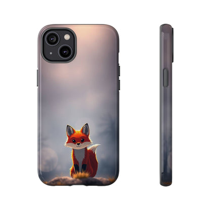 iPhone 14 Plus / Glossy Phone Case - Cute Gothic Fox Design Phone Case