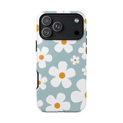 iPhone 17 Pro Max / Glossy Phone Case - ’Blue Daisy Pattern’ Phone Case