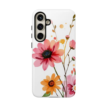 Samsung Galaxy S24 Plus / Glossy Phone Case - Watercolour Style Simple Wildflower Design Phone Case
