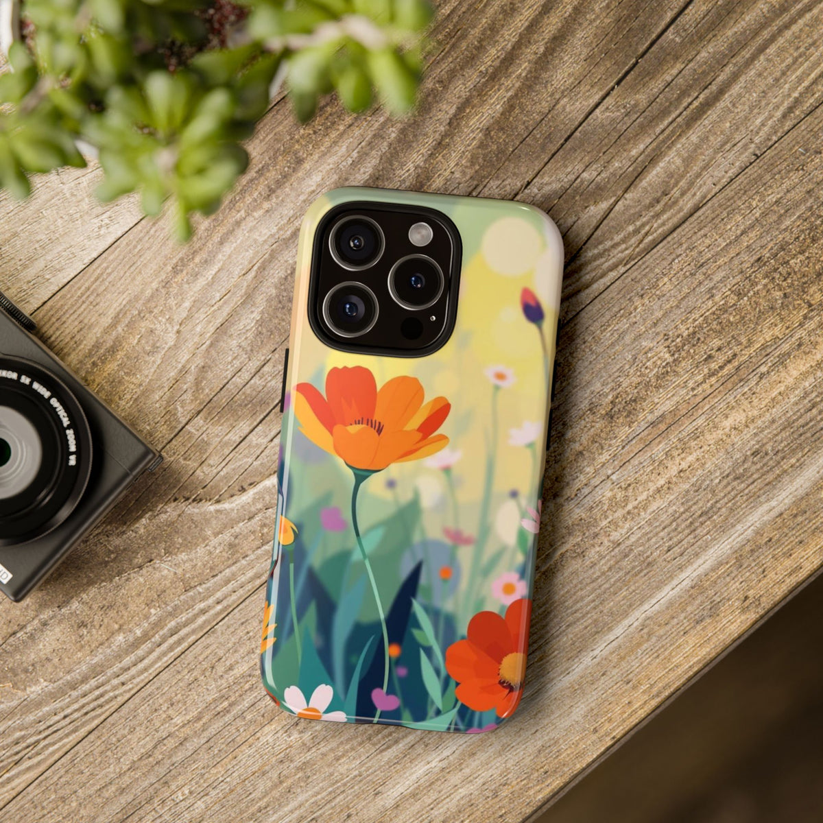 Pop Art Style Wildflower Design Phone Case - Multicolor Phone Case