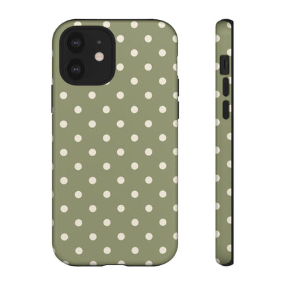 Green & White Dot Pattern Phone Case