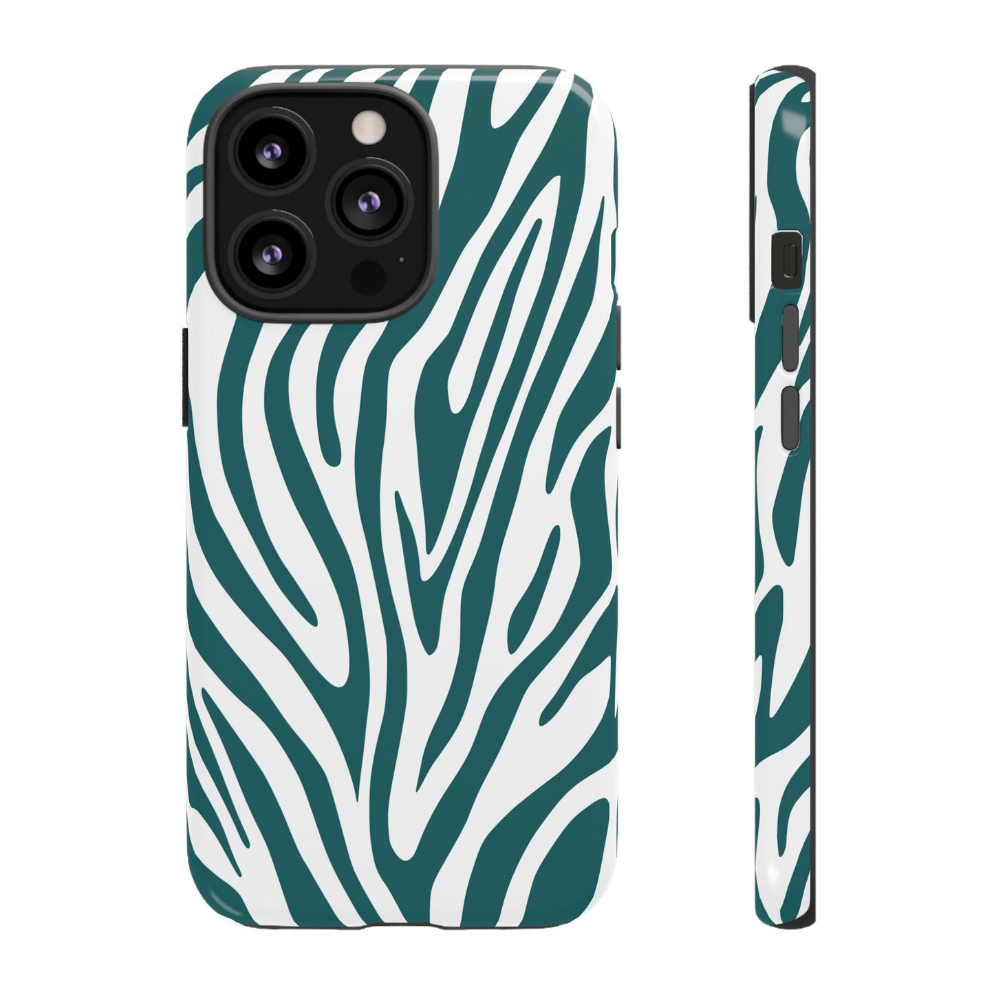 Graphic Teal Tiger Print Phone Case
