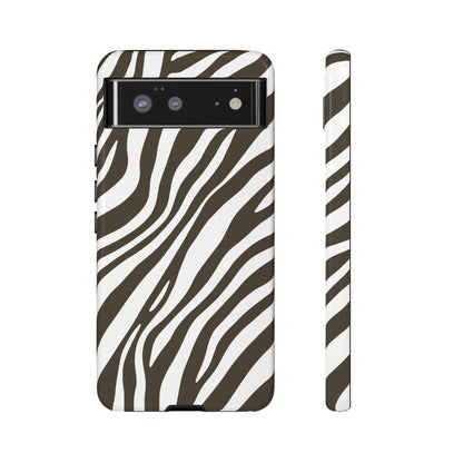 Modern Mocha Zebra Print Phone Case