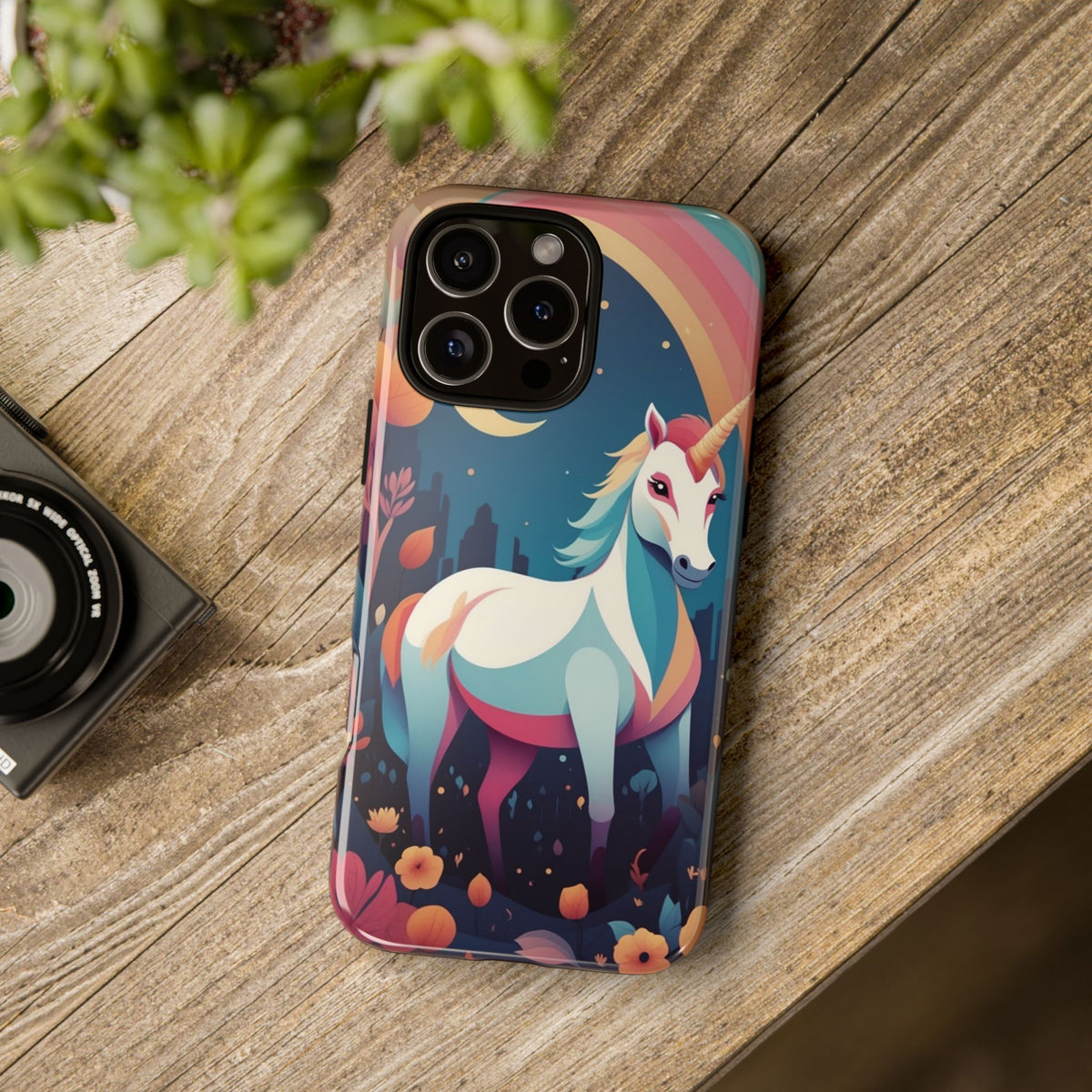 Stylised Unicorn & Rainbow Design Phone Case - Multicolor Phone Case