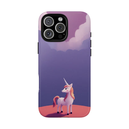 iPhone 16 Pro Max / Glossy Phone Case - Cute Unicorn & Cloud Design Phone Case
