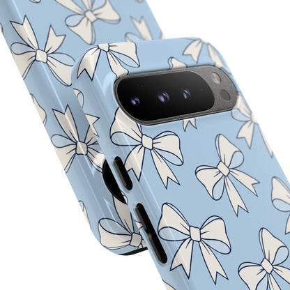 Chic Powder Blue Bow Pattern Phone Case