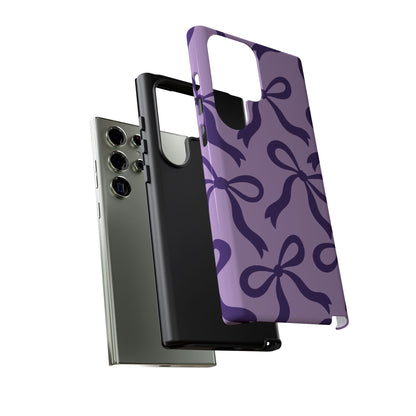 Bold Lilac and Deep Purple Bow Pattern Phone Case - Purple Phone Case