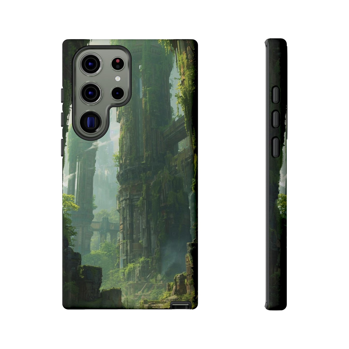 Samsung Galaxy S23 Ultra / Glossy Phone Case - Overgrown Future Ruins Sci-fi Phone Case