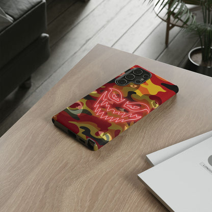 Inferno Neon Face Camo Phone Case - Red Phone Case
