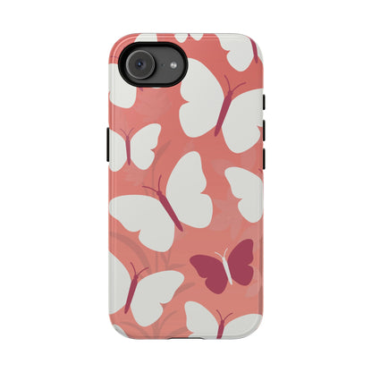 Minimalist Pink Butterfly Pattern Phone Case - Pink Phone Case - iPhone 17e / Glossy