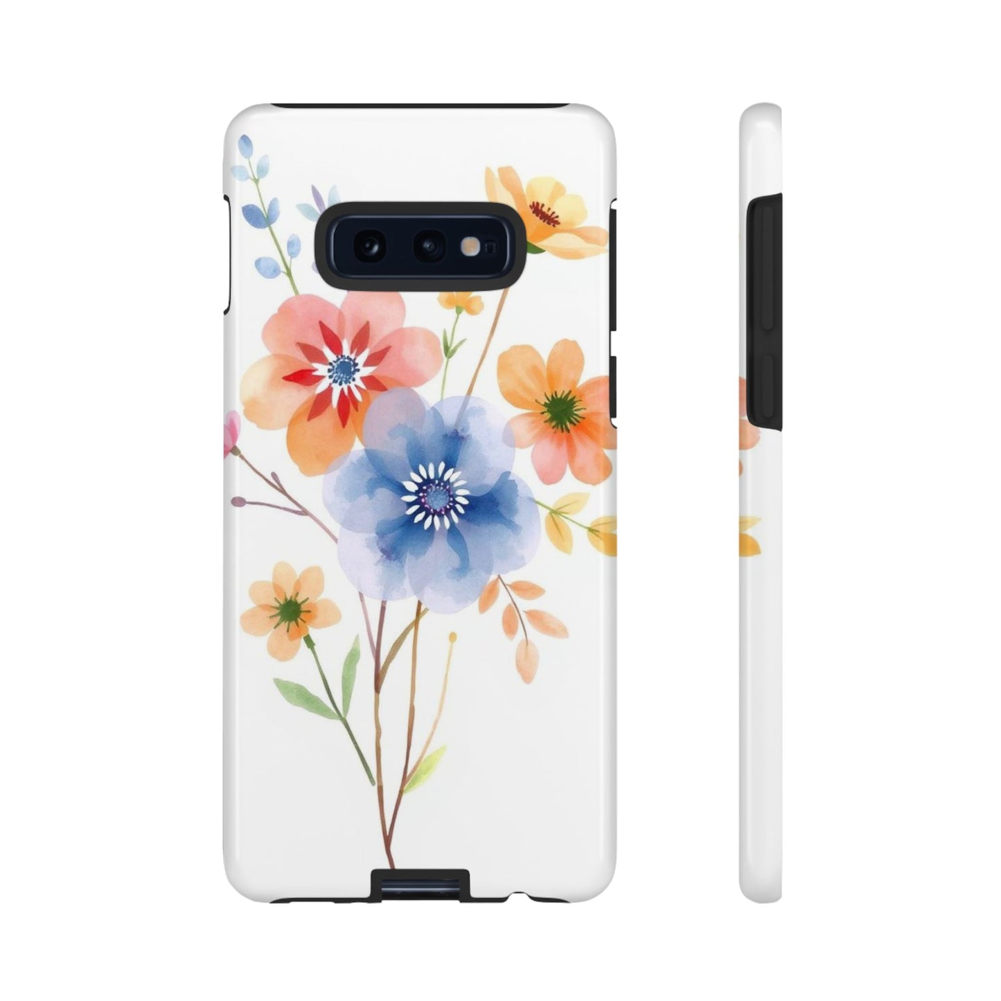 Samsung Galaxy S10E / Glossy Phone Case - Boho Chic Watercolour Bouquet Pattern Phone Case