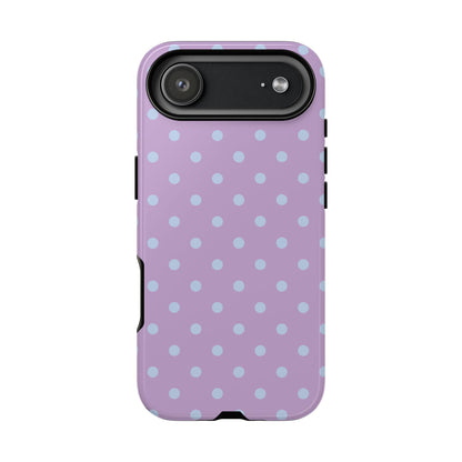 Trendy Lilac & Ice Blue Dot Pattern Phone Case