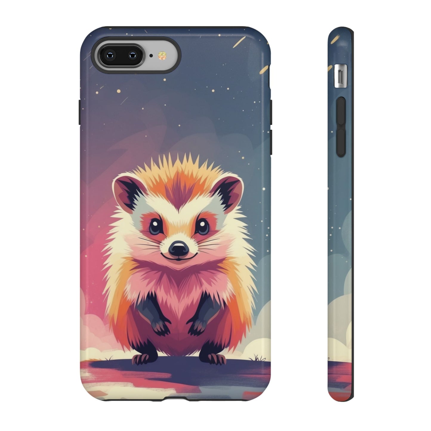 iPhone 8 Plus / Glossy Phone Case - Stylised Hedgehog Design Phone Case