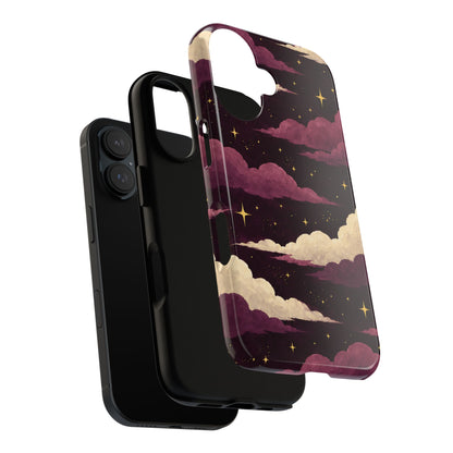 Illustrated Plum Clouds & Stars Phone Case