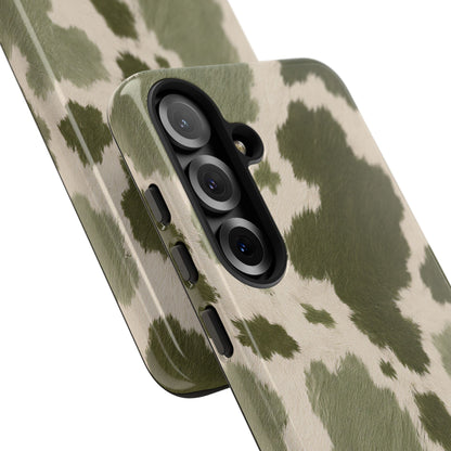 Stylish Olive Green Cow Print Phone Case