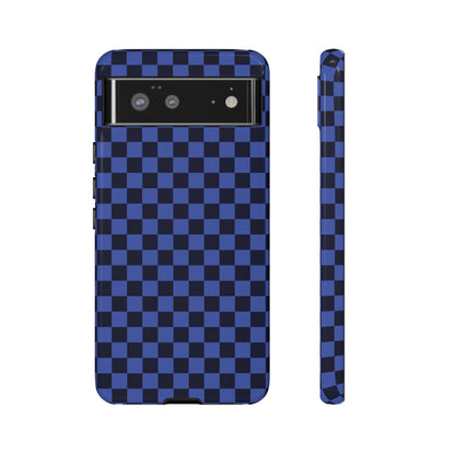 Google Pixel 6 / Glossy Phone Case - ’Bold Blue Checkered Pattern’ Phone Case