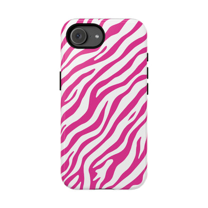 Stylish Hot Pink Zebra Print Phone Case - Pink Phone Case - iPhone 17e / Glossy