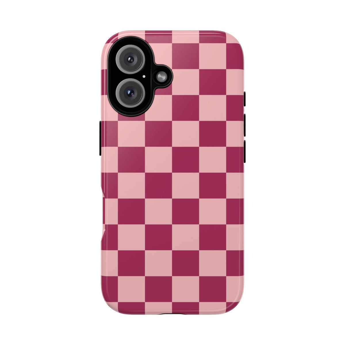 Pink Checked Pattern Phone Case - Pink Phone Case - iPhone 16 / Glossy
