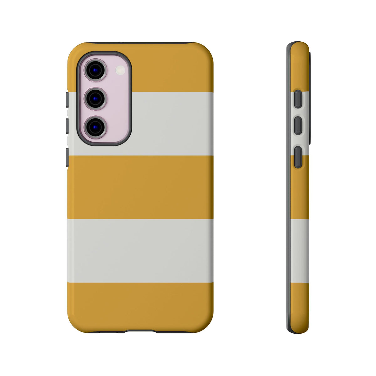 Yellow & White Horizontal Stripe Pattern Phone Case - Yellow Phone Case - Samsung Galaxy S23 Plus / Glossy