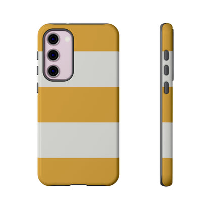 Yellow & White Horizontal Stripe Pattern Phone Case - Yellow Phone Case - Samsung Galaxy S23 Plus / Glossy