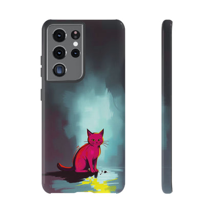 Samsung Galaxy S21 Ultra / Glossy Phone Case - Pop Art Moody Cat Design Phone Case
