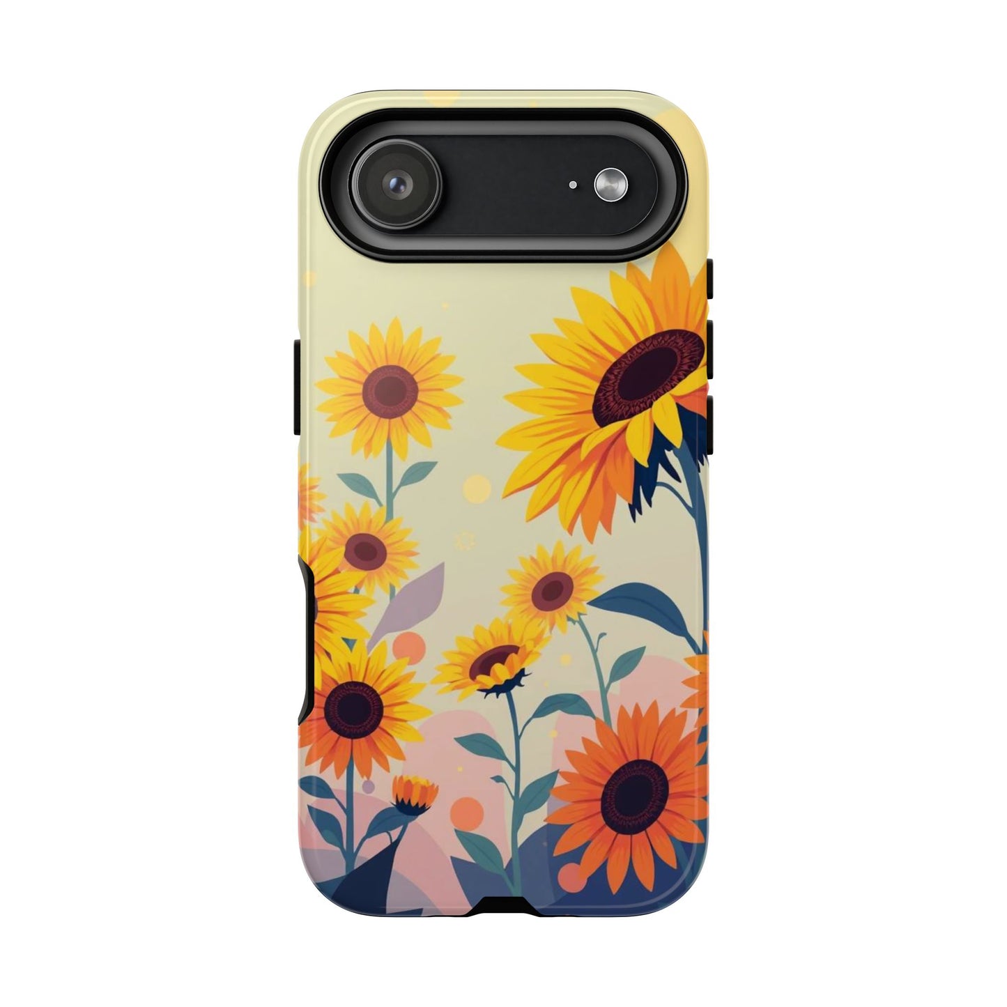iPhone 17 Air / Glossy Phone Case - Modern Flat Sunflower Design Phone Case