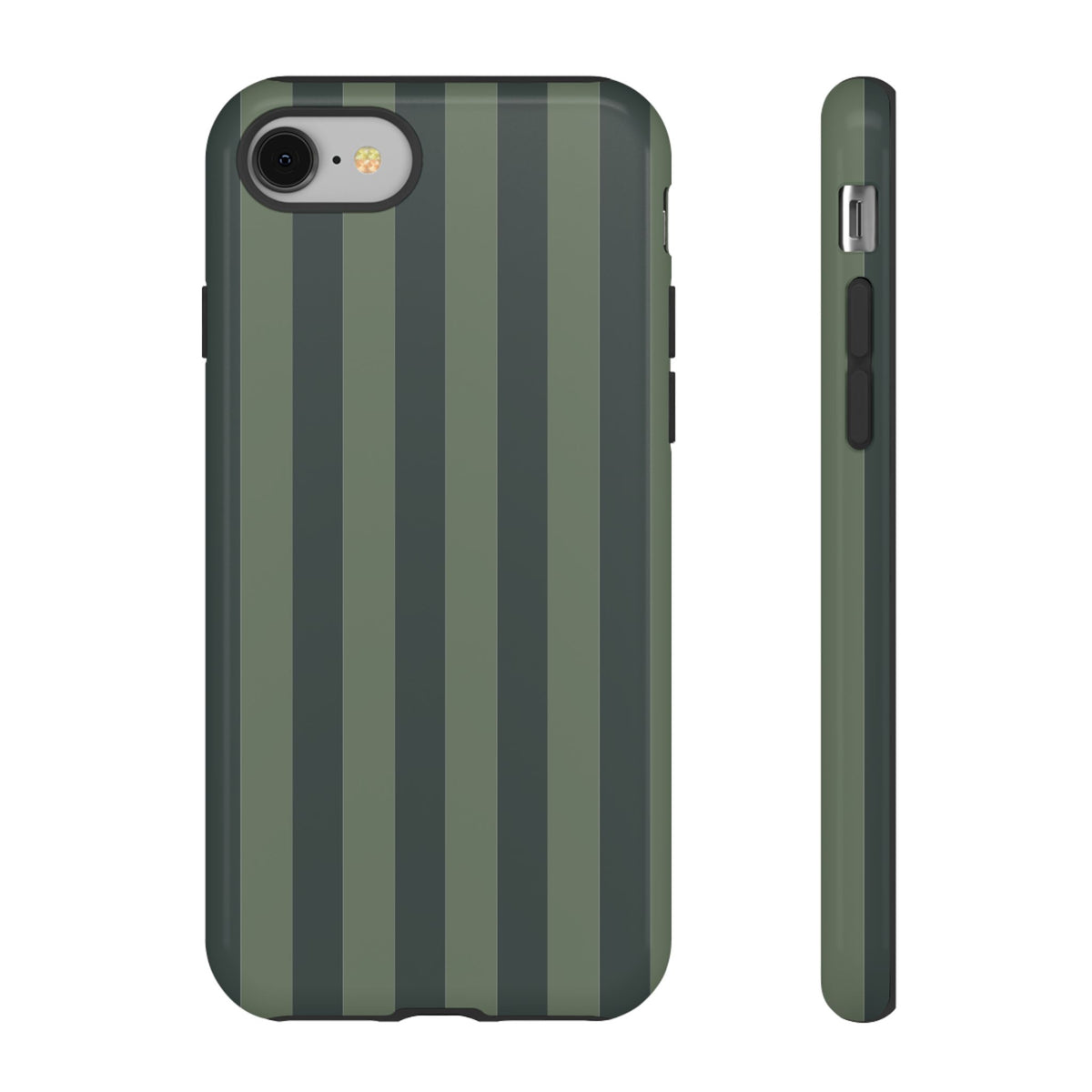 Dark Green Stripe Pattern Phone Case - Green Phone Case - iPhone 8 / Glossy