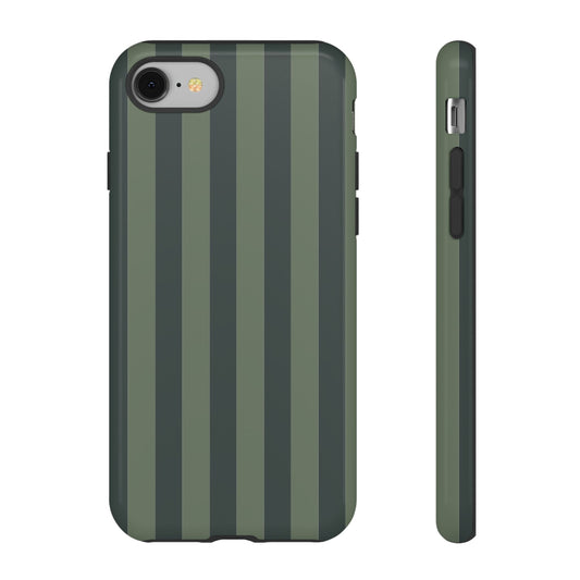 Dark Green Stripe Pattern Phone Case - Green Phone Case - iPhone 8 / Glossy