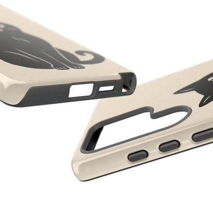 Minimalist Cream & Black Cat Phone Case