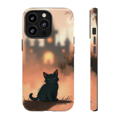 Cute Gothic Cat Design Phone Case