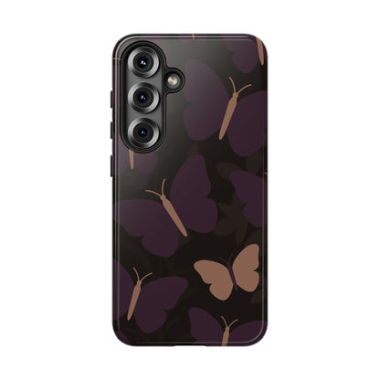 Samsung Galaxy S25 / Glossy Phone Case - Minimalist Purple Butterfly Pattern Phone Case