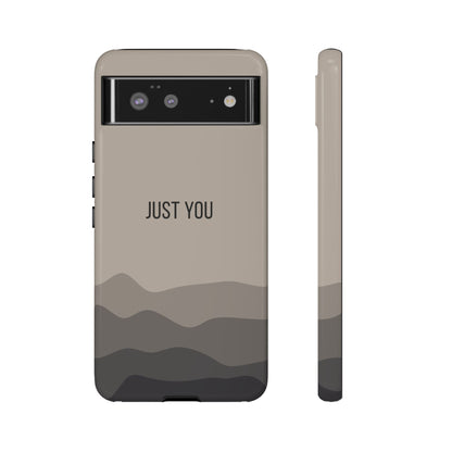 Google Pixel 6 / Glossy Phone Case - Minimalist Beige Waves ’Just You’ Statement Phone Case